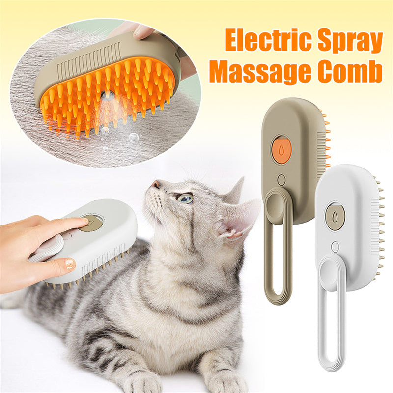 Cat Steam Brush 3 In 1 Electric Spray Cat Hair Brush For Massage. Pet Grooming