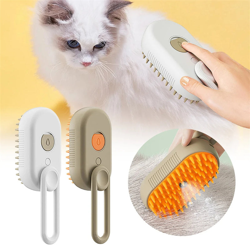 Cat Steam Brush 3 In 1 Electric Spray Cat Hair Brush For Massage. Pet Grooming
