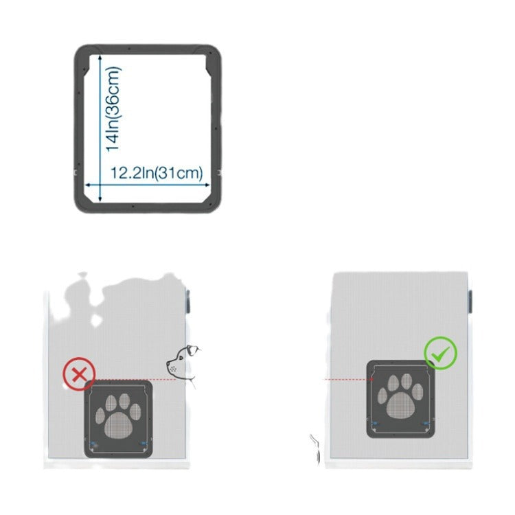 Way Lockable Plastic Pet Big Dog Cat Door For Screen Window Safety Flap
