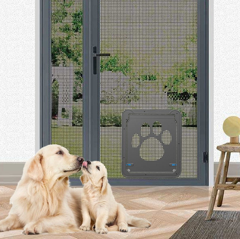 Way Lockable Plastic Pet Big Dog Cat Door For Screen Window Safety Flap