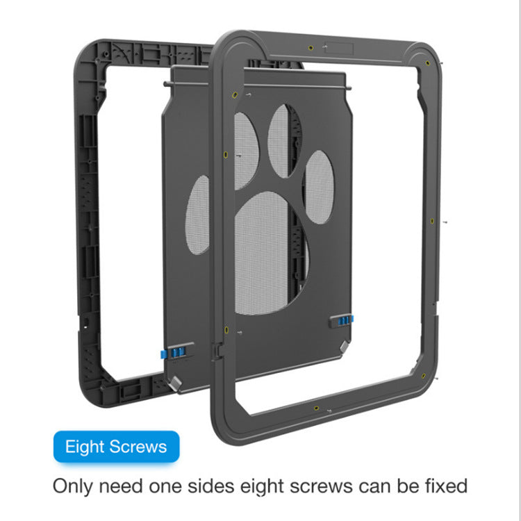 Way Lockable Plastic Pet Big Dog Cat Door For Screen Window Safety Flap